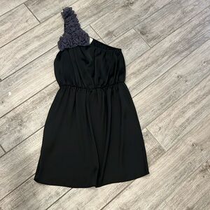 Black one shoulder cocktail dress